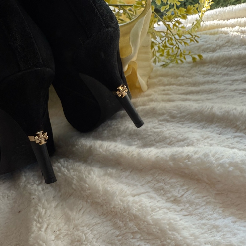 Tory Burch Black Suede Booties - Picture 9 of 11